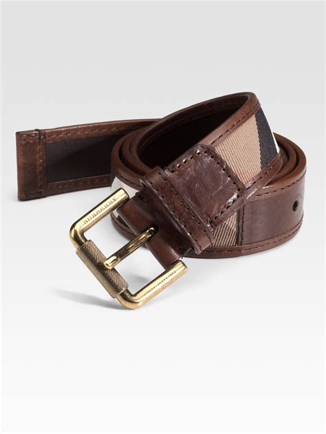 brown leather burberry belt|Burberry leather belt men's.